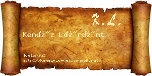 Kenéz Lóránt névjegykártya