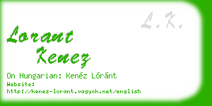 lorant kenez business card